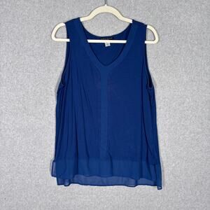 Simply Styled Tank Top‎ Large Flowy Jersey Stretch Rayon Basic Casual Everyday